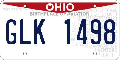 OH license plate GLK1498