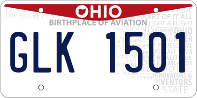 OH license plate GLK1501