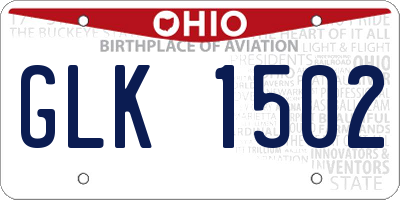 OH license plate GLK1502
