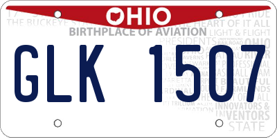 OH license plate GLK1507