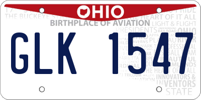 OH license plate GLK1547