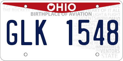 OH license plate GLK1548