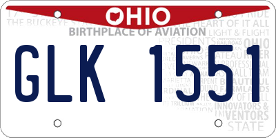 OH license plate GLK1551