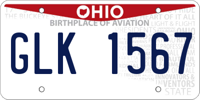 OH license plate GLK1567