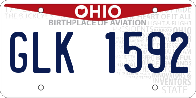 OH license plate GLK1592