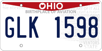 OH license plate GLK1598