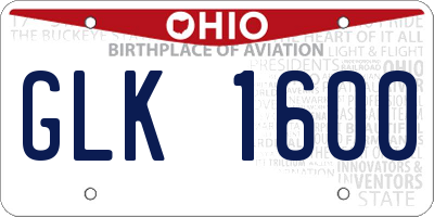 OH license plate GLK1600