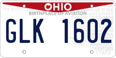 OH license plate GLK1602