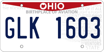 OH license plate GLK1603