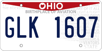 OH license plate GLK1607