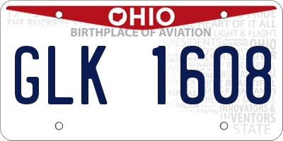 OH license plate GLK1608