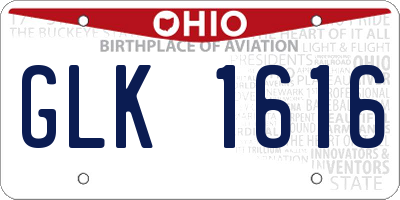 OH license plate GLK1616