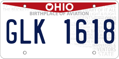 OH license plate GLK1618