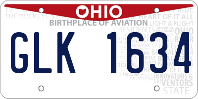 OH license plate GLK1634