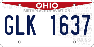 OH license plate GLK1637
