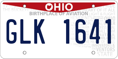 OH license plate GLK1641