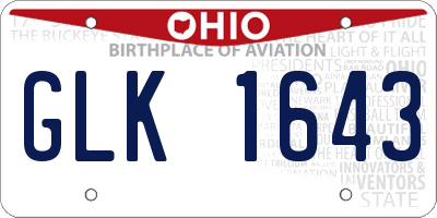 OH license plate GLK1643