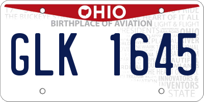 OH license plate GLK1645