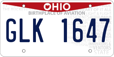 OH license plate GLK1647