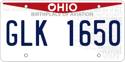 OH license plate GLK1650
