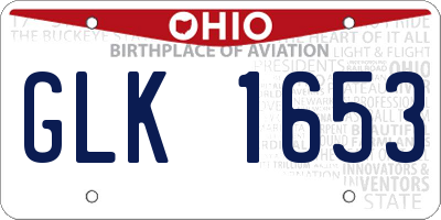 OH license plate GLK1653