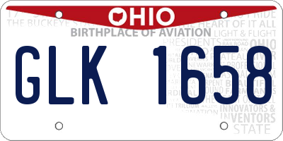 OH license plate GLK1658