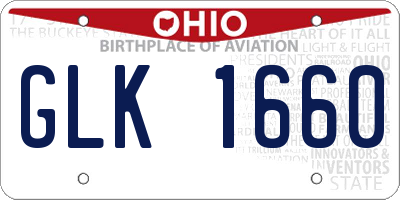 OH license plate GLK1660