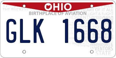 OH license plate GLK1668