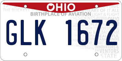 OH license plate GLK1672