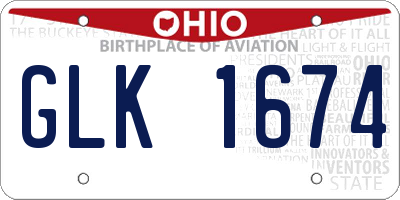 OH license plate GLK1674