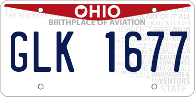 OH license plate GLK1677