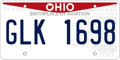 OH license plate GLK1698
