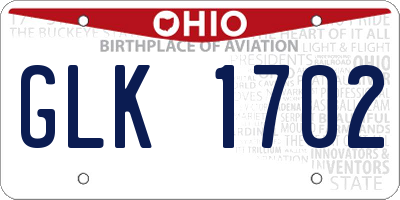 OH license plate GLK1702