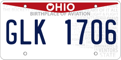 OH license plate GLK1706