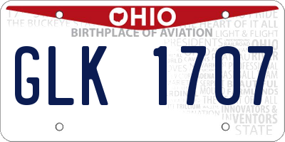 OH license plate GLK1707