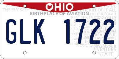 OH license plate GLK1722
