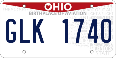 OH license plate GLK1740