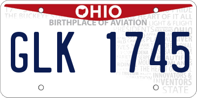 OH license plate GLK1745