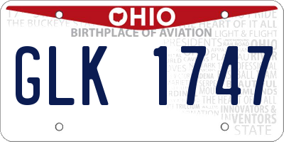 OH license plate GLK1747