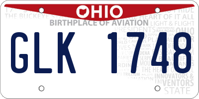 OH license plate GLK1748