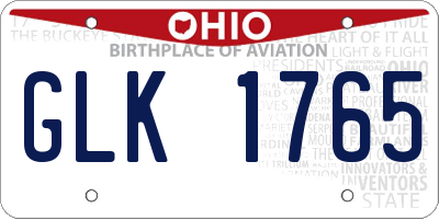OH license plate GLK1765