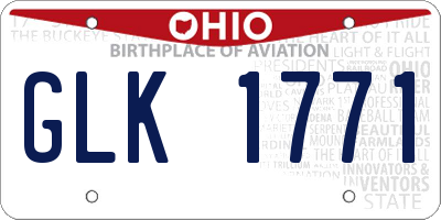 OH license plate GLK1771