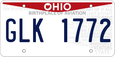 OH license plate GLK1772