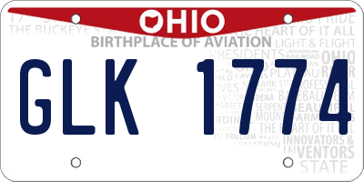 OH license plate GLK1774