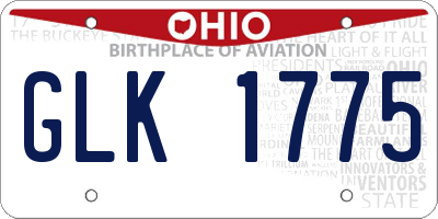 OH license plate GLK1775