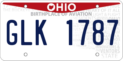 OH license plate GLK1787