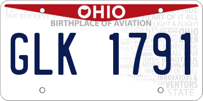 OH license plate GLK1791