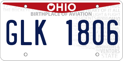 OH license plate GLK1806