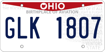 OH license plate GLK1807