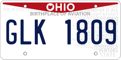 OH license plate GLK1809